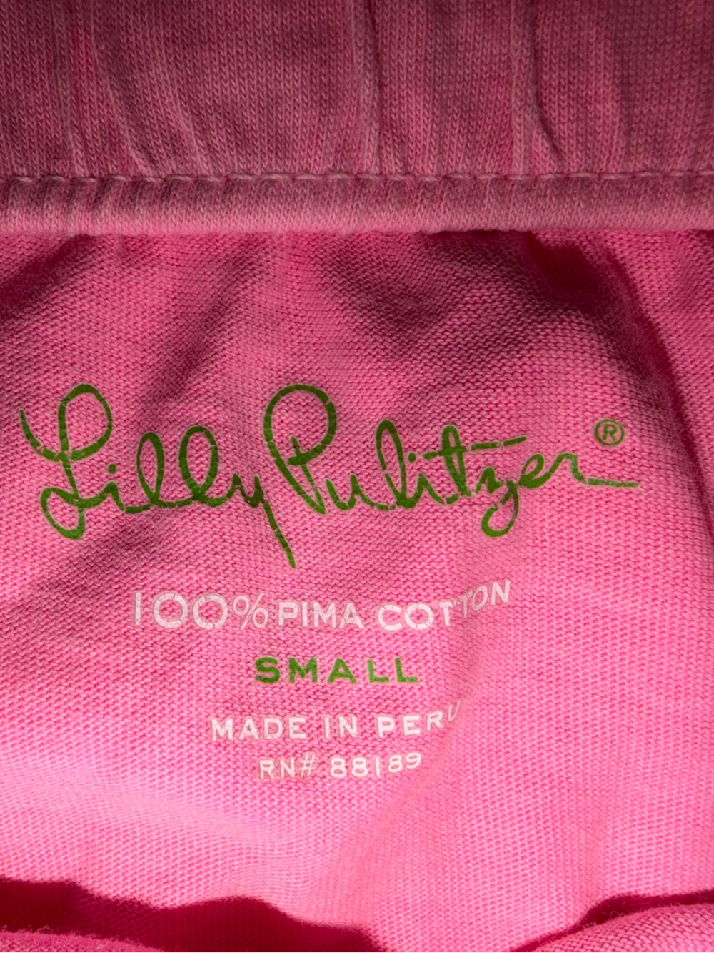 Lilly Pulitzer Hot Pink Crop Top with Green Logo